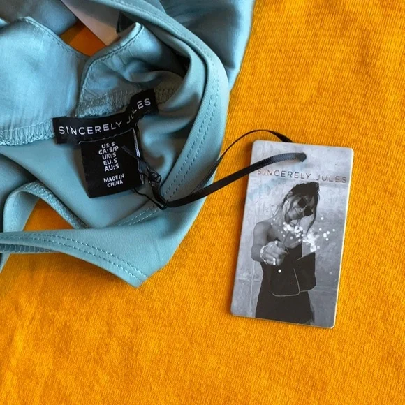 Sincerely Jules Blue Crossover Bodysuit in Sizes S, M, & L, NWT - Picture 12 of 16